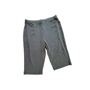 Chico's Travelers Classic Meredith Crop Wide Leg PullOn Pants Forest Green Large